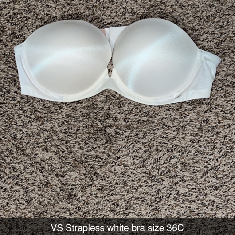 Victoria’s Secret white strapless bra